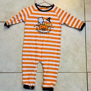 My First Halloween Striped Baby Footie